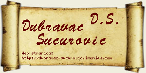 Dubravac Šućurović vizit kartica